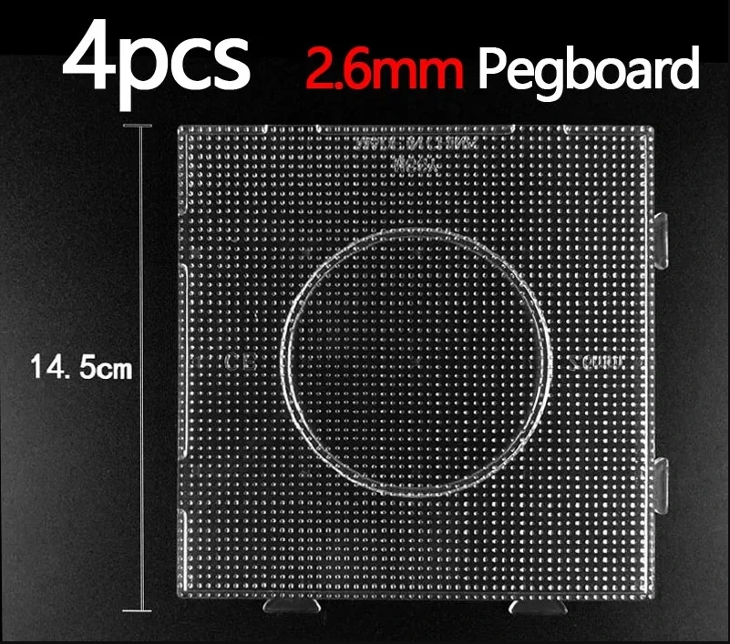 4Pcs 2.6/5Mm Hama Beads Square Large Pegboards Board Per Perler Tool Fuse Beads Square Jigsaw Puzzle Template For Educational To