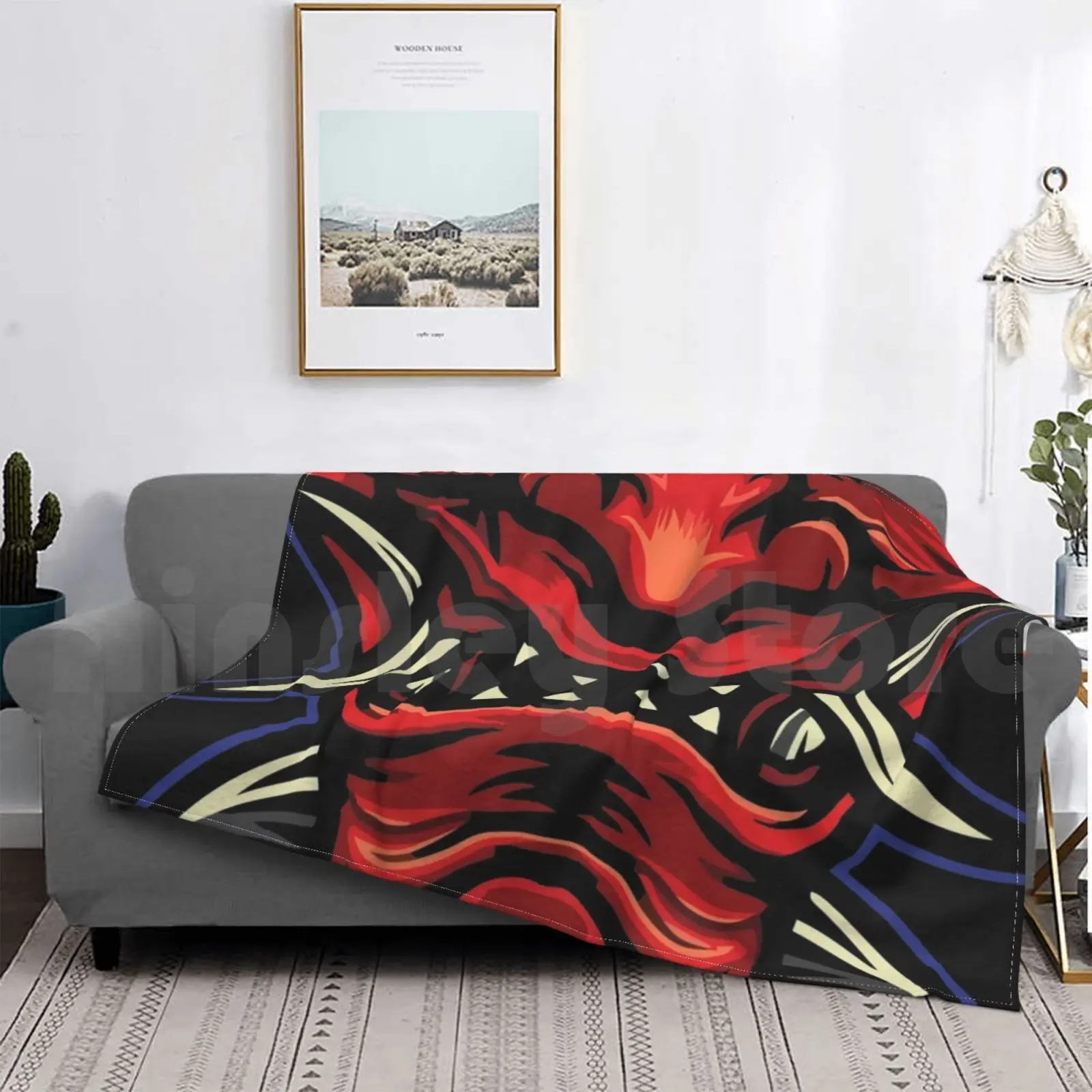 Coperta Grande Diavolo Giapponese Folklore Cappello Oni Diavolo Demone Spaventoso Oni Yokai Mito Mitologia