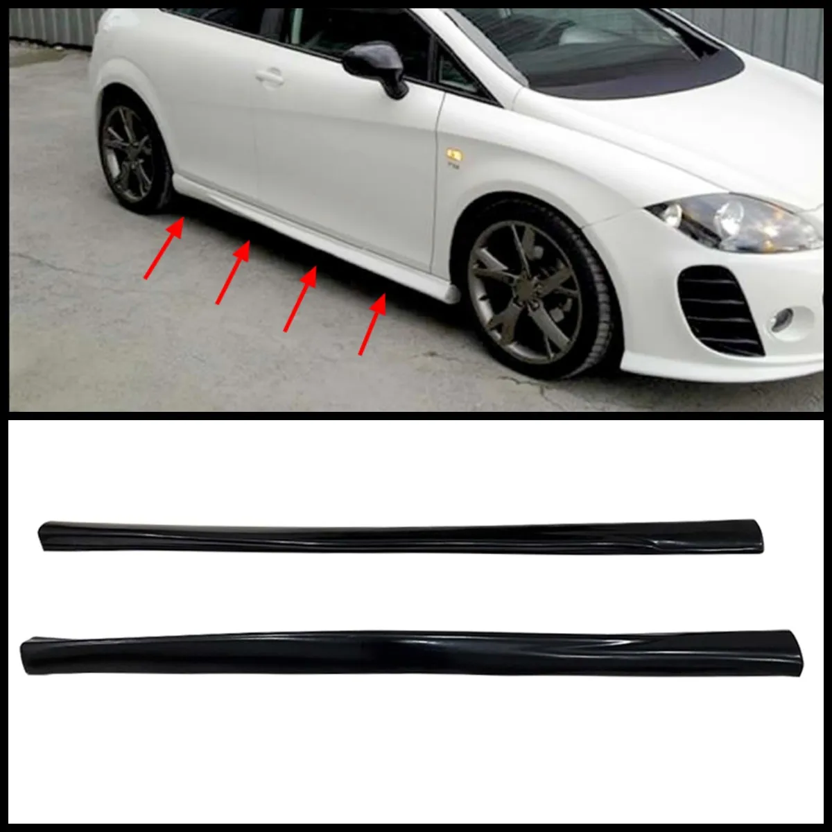 Per Seat Leon Mk2 Cupra Style Side Skirt Extension Attachment Davanzale Car Styling Spoiler Splitter Spoiler Body Kit Accessori