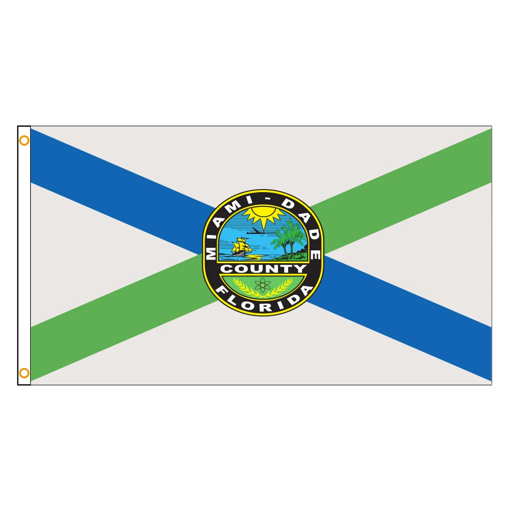 • 90X150Cm Stati Uniti Americani Bandiera Degli Stati Uniti Della Contea Di Miami-Florida