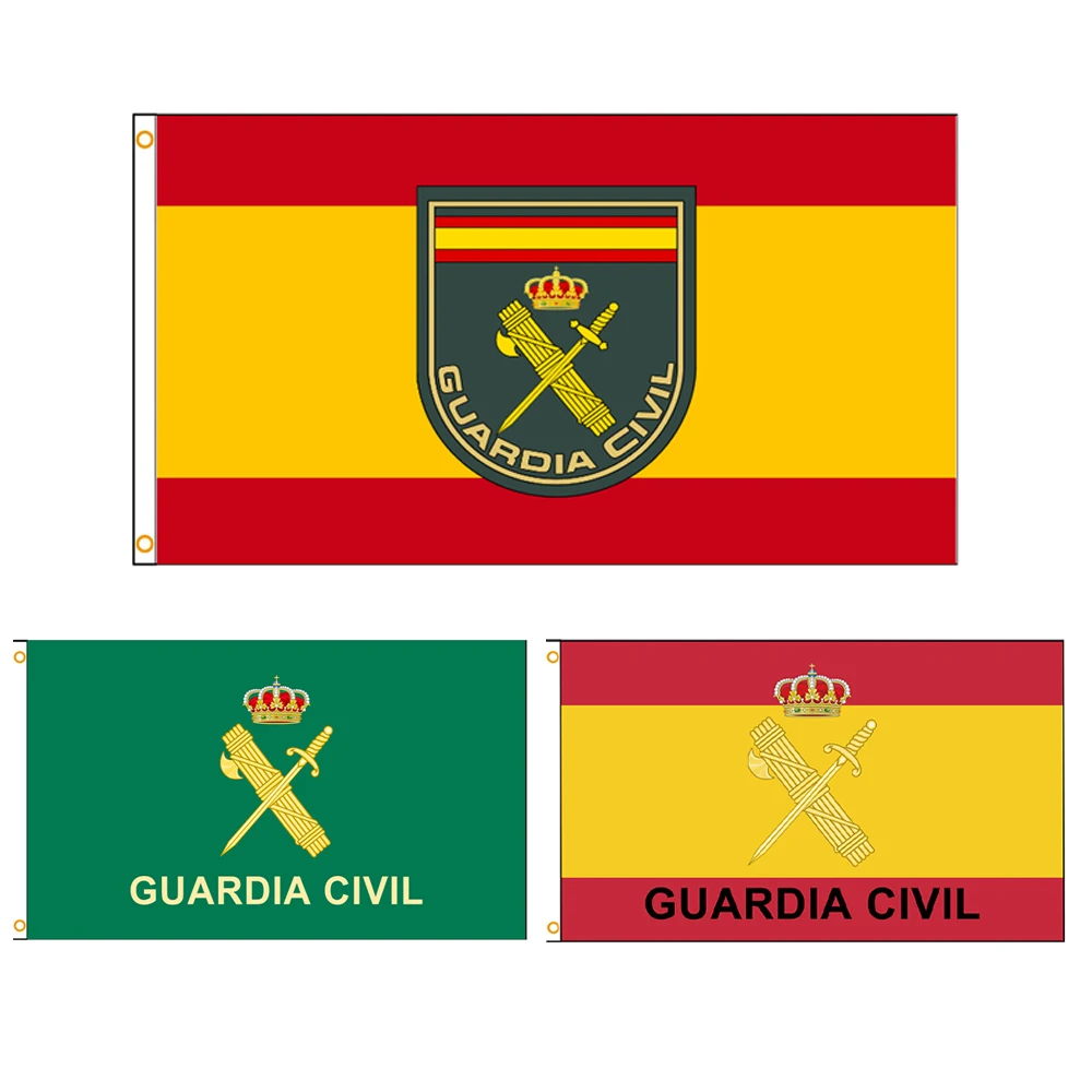 90X150Cm 3 X5Fts Spagna Guardia Civil Symbol Flag