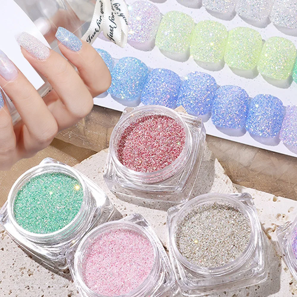 12 Colori Aurora Sale Marino Cristallo Diamante Polvere Nail Art Super Flash Polveri Di Zucchero Pigmento Smalto Gel Manicure Decor