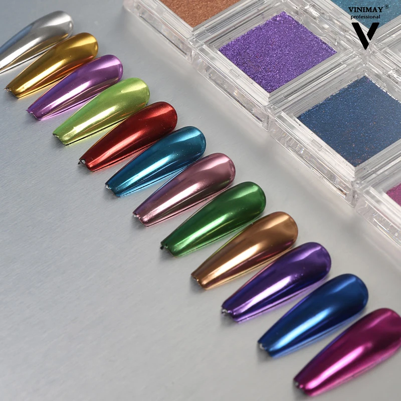 Nail Art Aurora Chalk Solid Powder Metallic Nail Glitter Holographics Phantom Mermaid Mirror Nail Art Decoration Tslm2