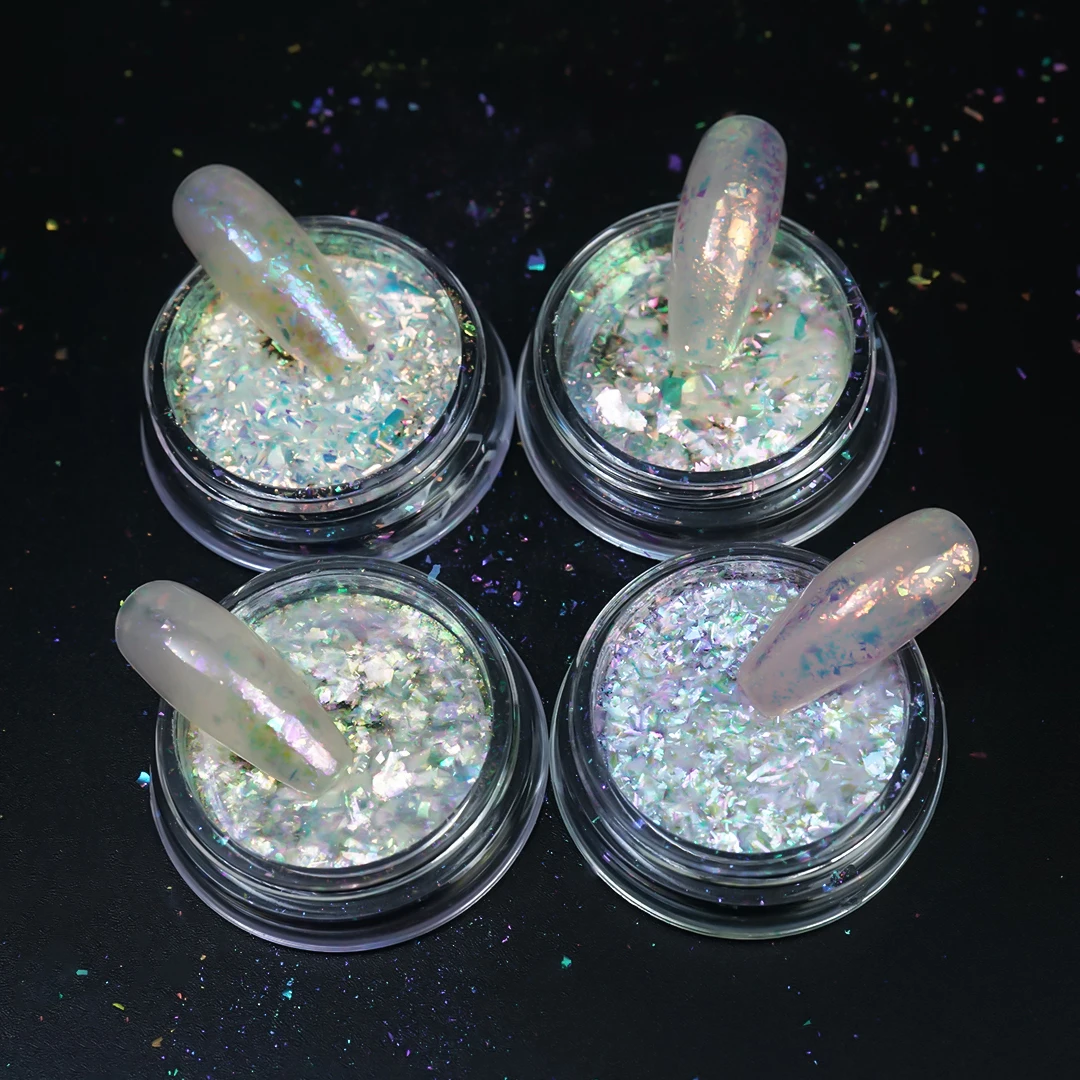 Nail Glitter Art Polvere Fiocchi Aurora Nail Art Decoracion Glitter Riflettenti Paillettes Unghie Luminose Accessori Tutto Per Manicure