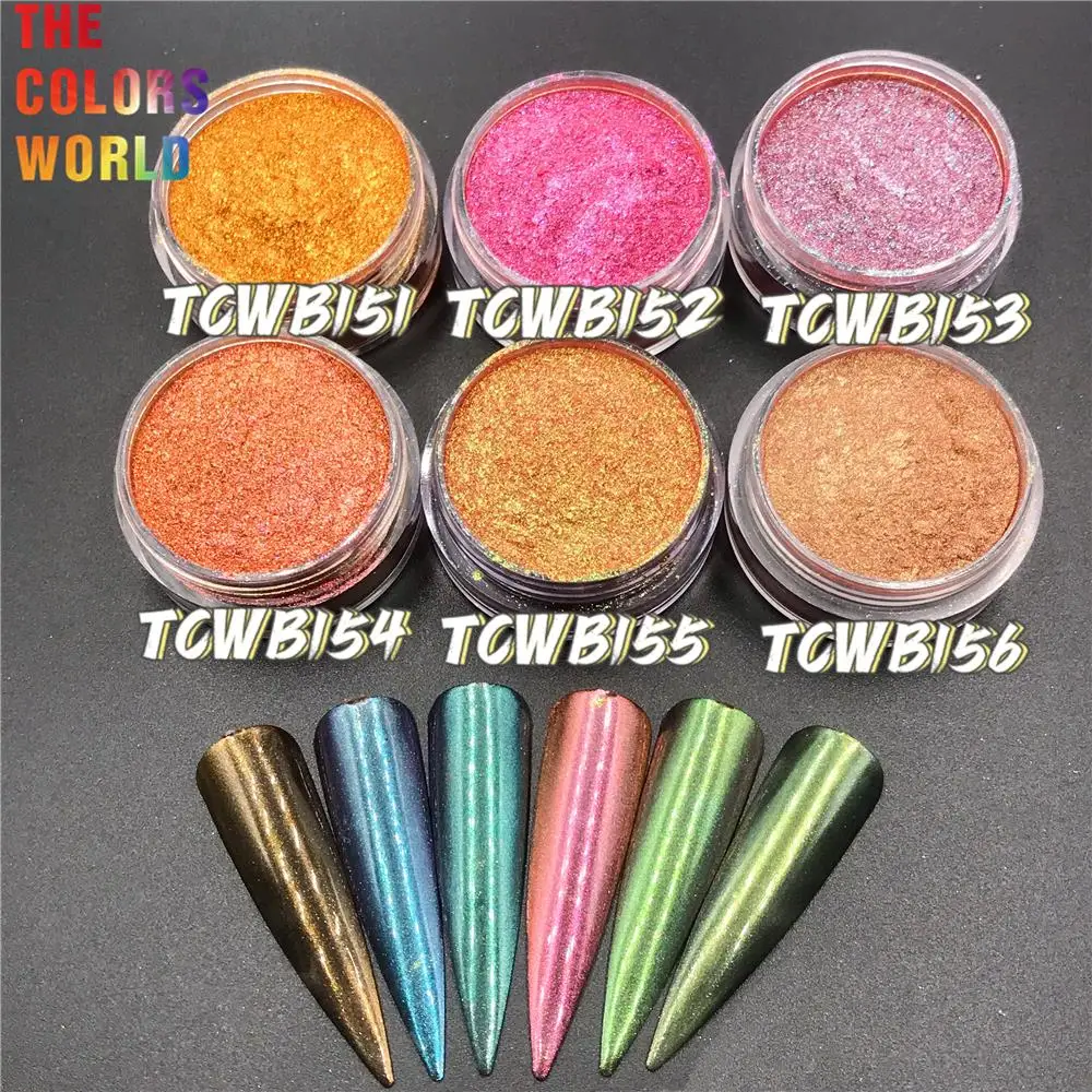 Tct-613 Arcobaleno Colorato Camaleonte Polvere Cromo Unghie Arcobaleno Polvere Arcobaleno