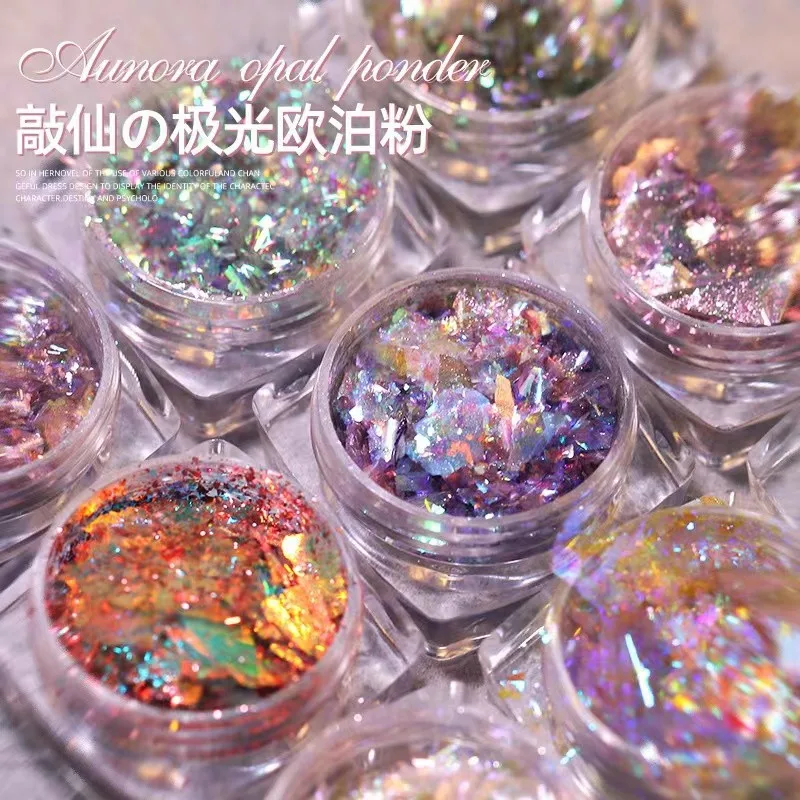 1Jar Aurora Burst Glitter Opal Powder Net1-2G Ultrasottile Celebrity Slim Broccato Dreamy Gradient Symphony Powder Mirror Powder P *