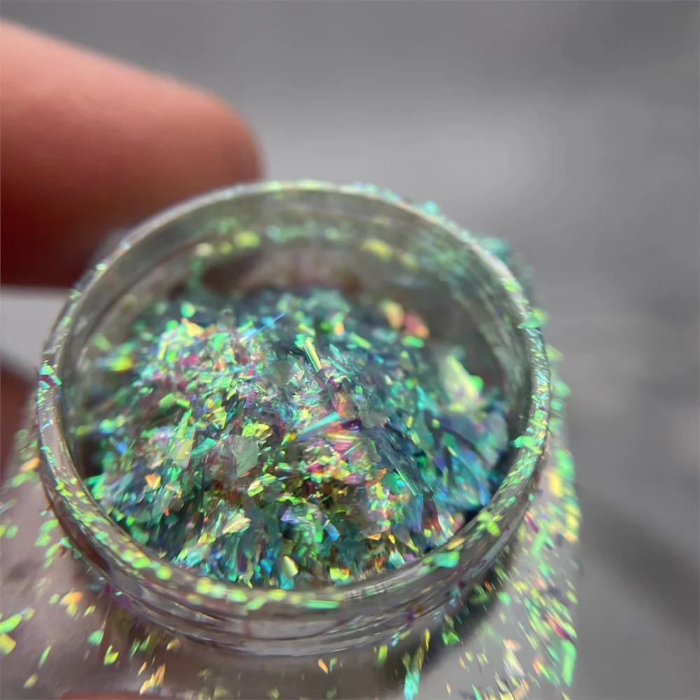 Polvere Per Unghie Iridescente Di Cristallo Opale Aurora Glitter Flakes Paillettes Olografiche Nail Art Paillette Symphony Nail Art Glitter Ft203