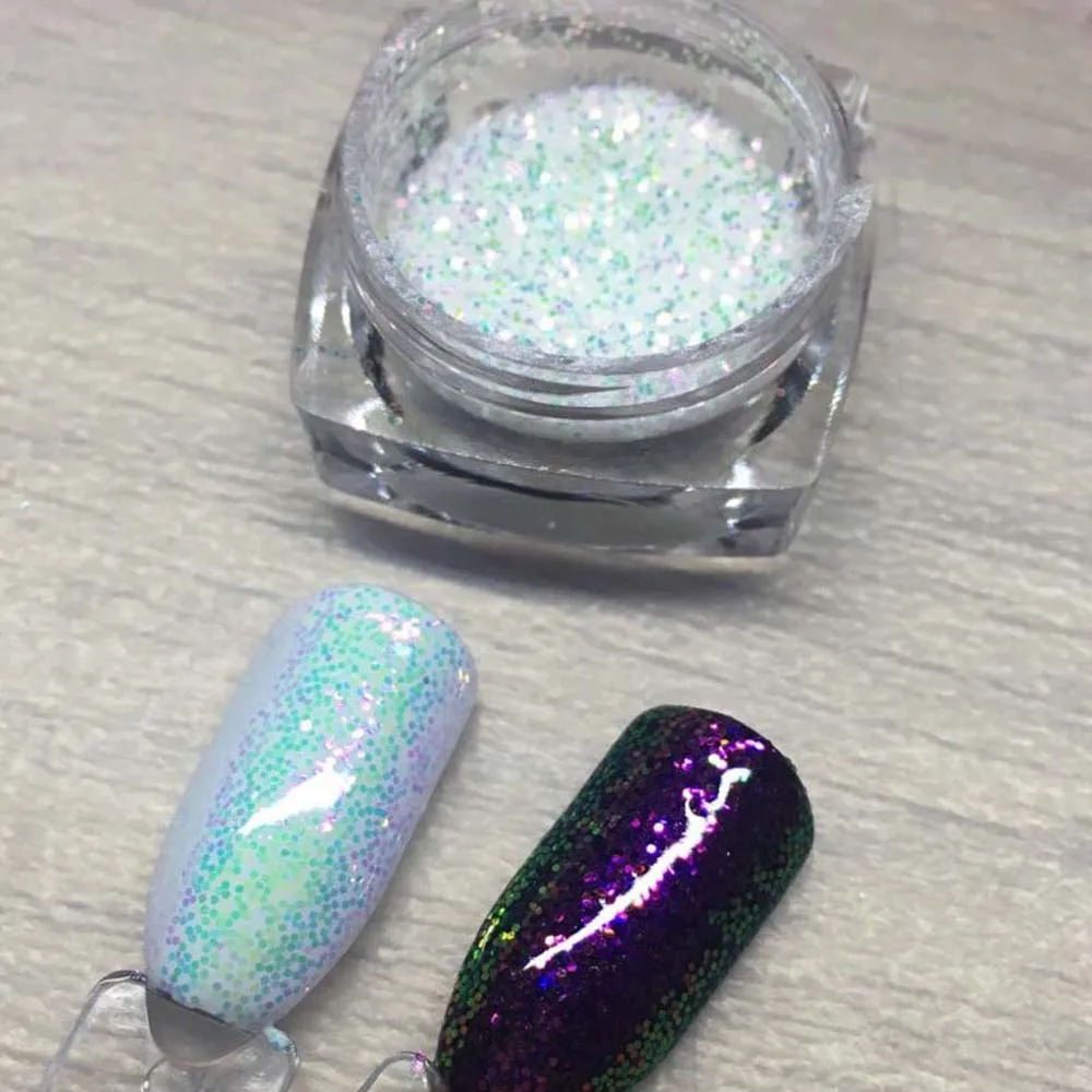 3Box Aurora Glitter Paillettes Per Unghie Sirena 3 Colori Nail Art Glitter Iridescente Nail Sparkle Manicure Trucco Nail Art Decorazione