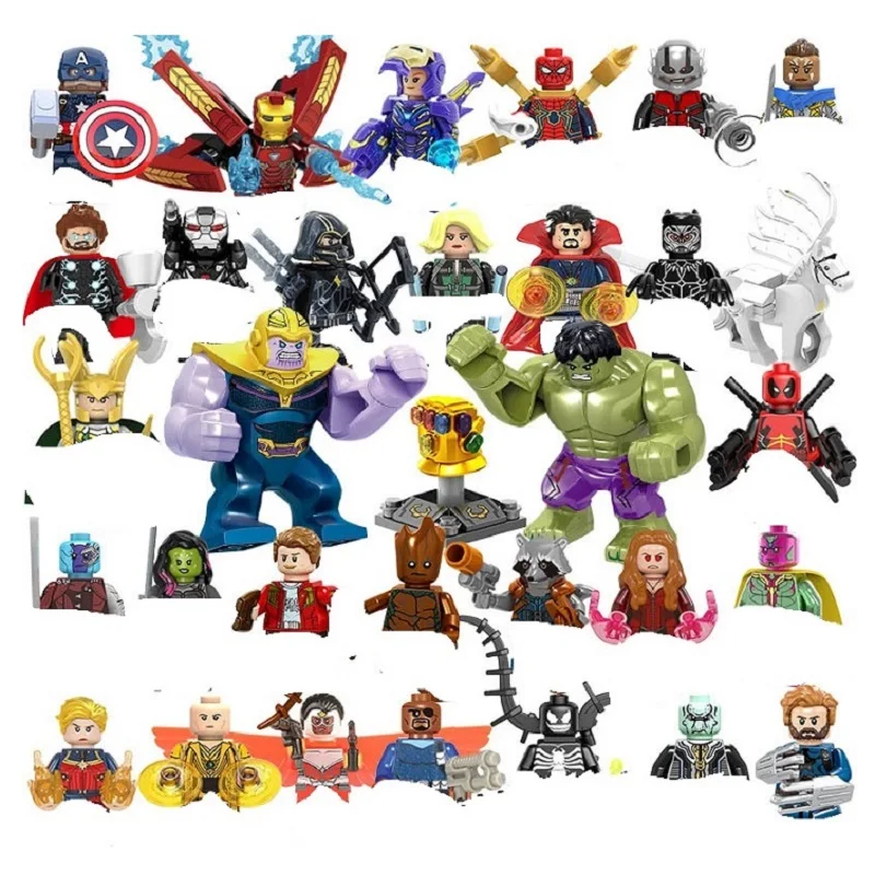 Blocchi Di Supereroi Marvel, Personaggi, Bambole Umanoidi, Mini Personaggi, Bambole Umanoidi, Giocattoli Per Bambini, Regali Di Compleanno