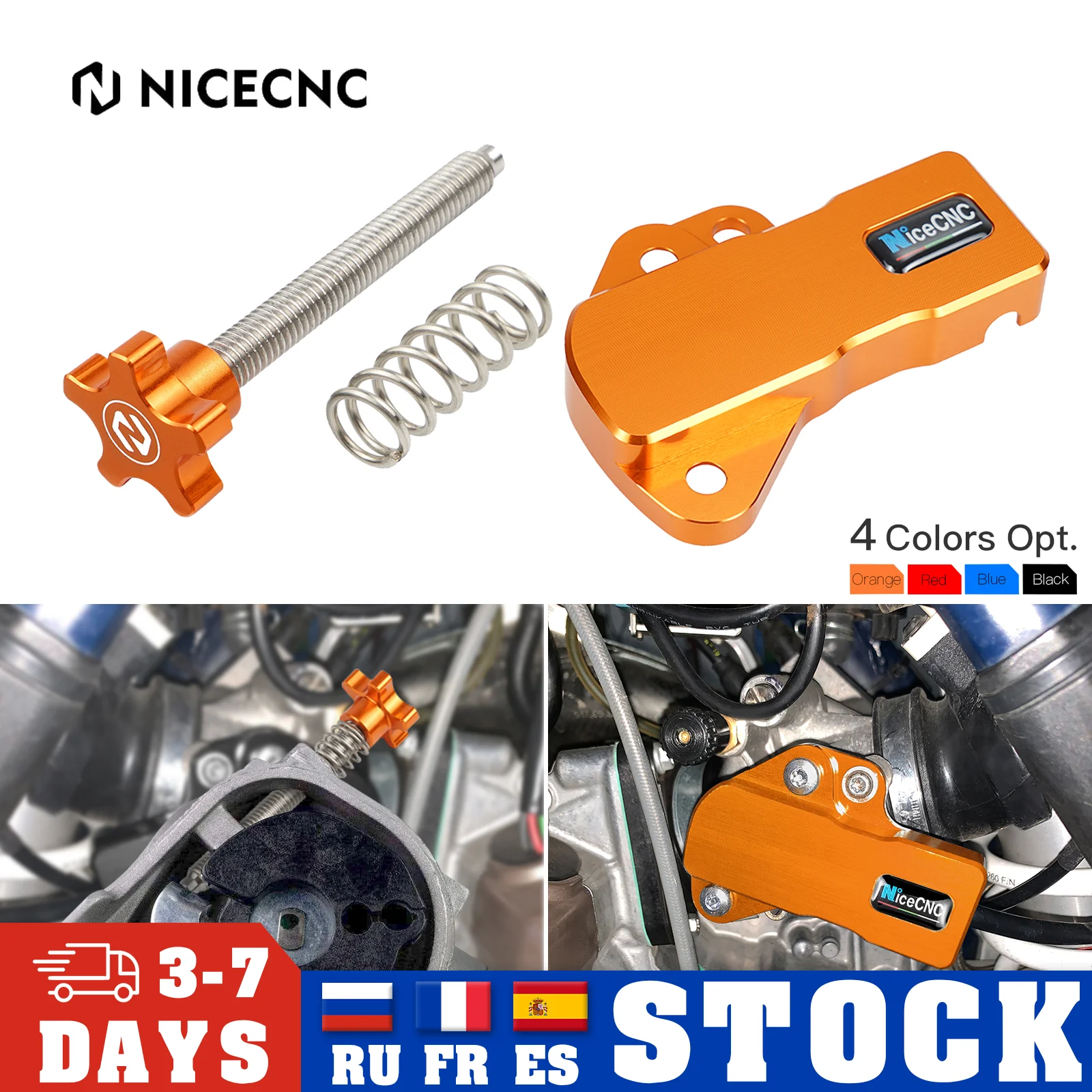 Nicecnc Moto Idle Speed Screw Adjuster E Tps Sensor Guard Cover Per Ktm Exc Xcw 250 300 Tpi 2018-2023 Xcw150 Tpi 2020-2023
