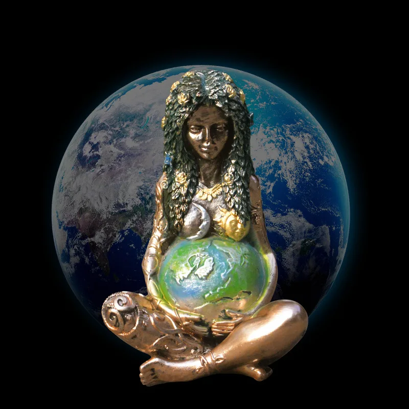 Mother Earth Statue Resin Gaia Figurine Mother Earth Goddess Home Decor Gaia Fairy Statue Mitiche Decorative
