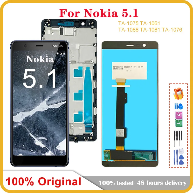 Originale 5.5 "Per Nokia 5.1 Display Lcd Touch Screen Digitizer Assembly Con Sostituzione Del Telaio Per Display Lcd Nokia 5.1 2018