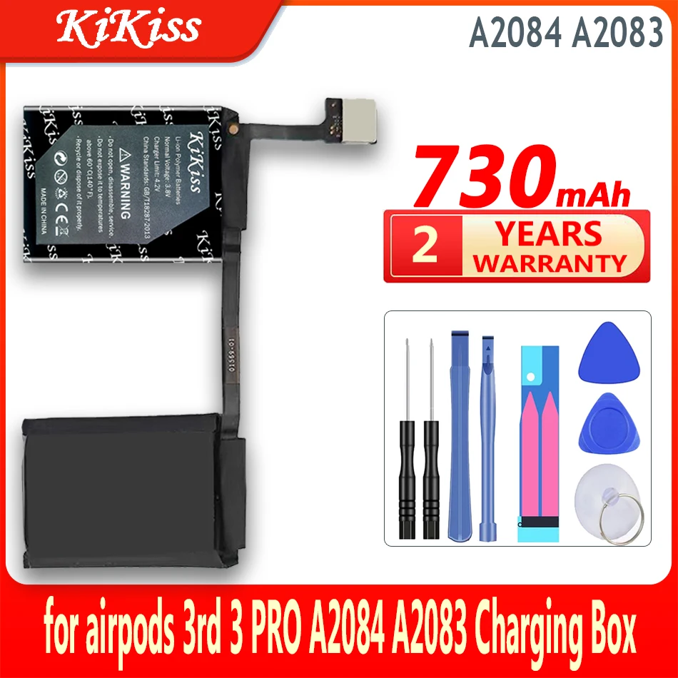 Batteria Kikiss 40Mah/730Mah Per Airpods 3Rd 3 Pro 3Pro A2084 A2083 Scatola Di Ricarica Per Auricolari