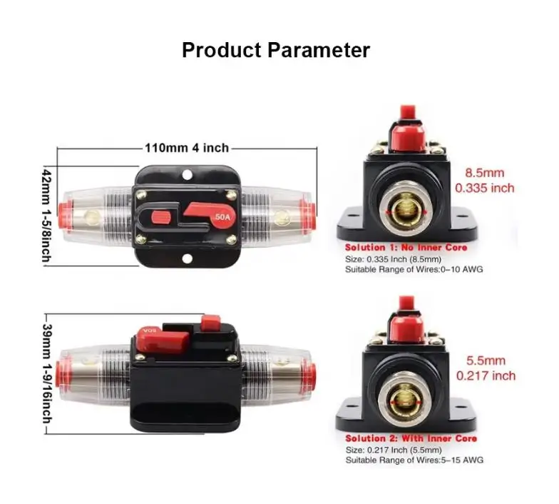 20A - 150A Automatische Sicherung Automat Automatik Schalter Auto Kfz 12V / 24V Accessori Per Auto
