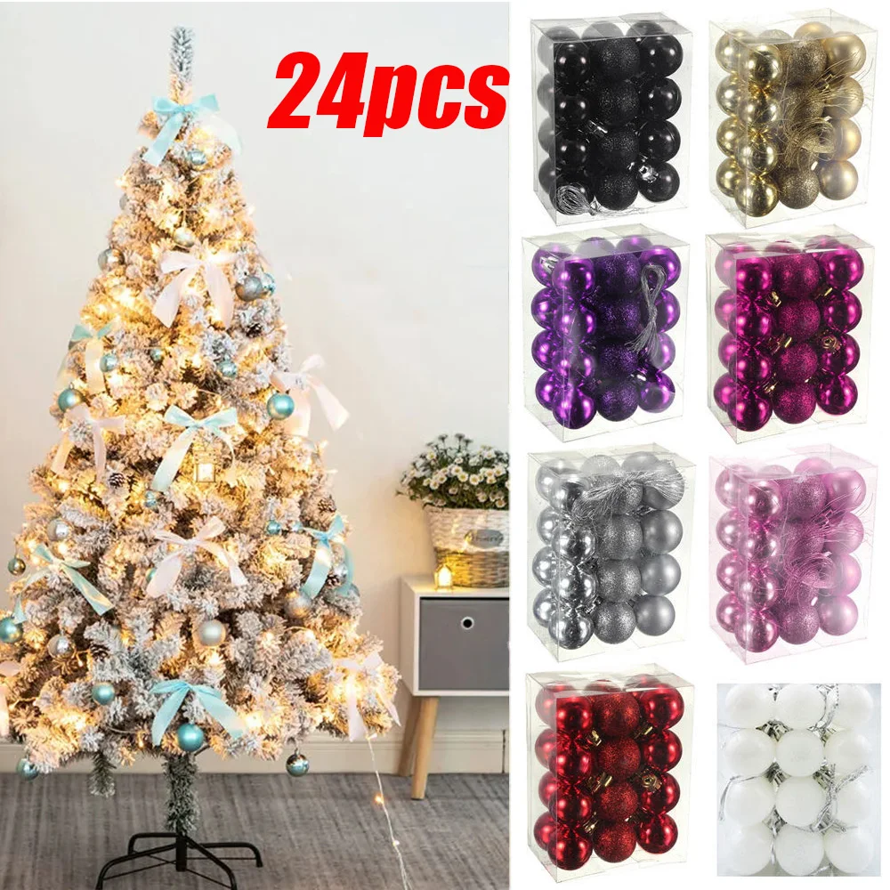 24 Pz/Set 3Cm Oro Rosa Champagne Rosso Palline Di Natale Decor Palle Per L'Albero Di Natale Decorazioni Natalizie Decorazioni Per La Casa Regalo Di Ca