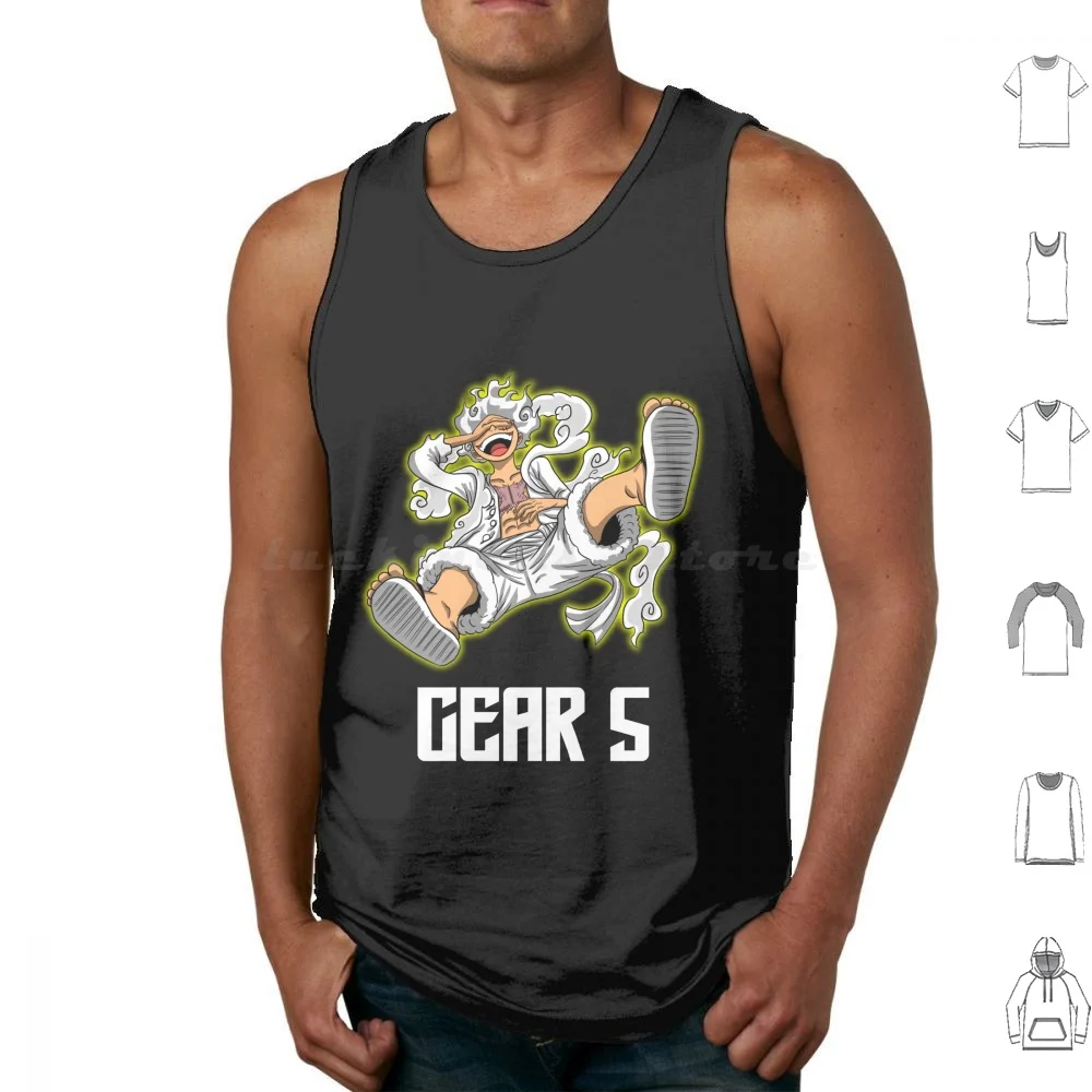 Rufy Gear 5 Canotte Stampa Cotone Anime Canva Fifth