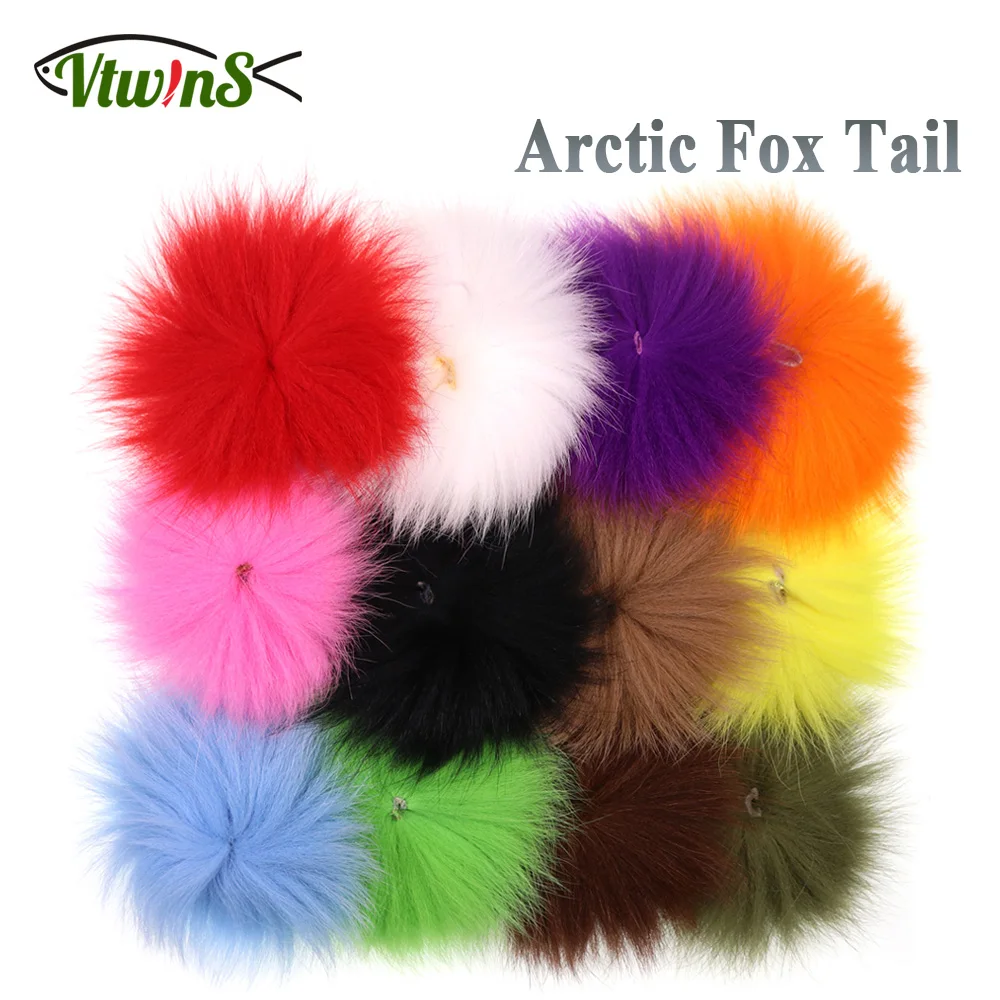 Vtwins Fly Tying Fur Arctic Fox Tail Hair Per Salmon Steelhead Mosche Tube Fly Jig Streamer Legando I Materiali Dell'Ala Di Coda