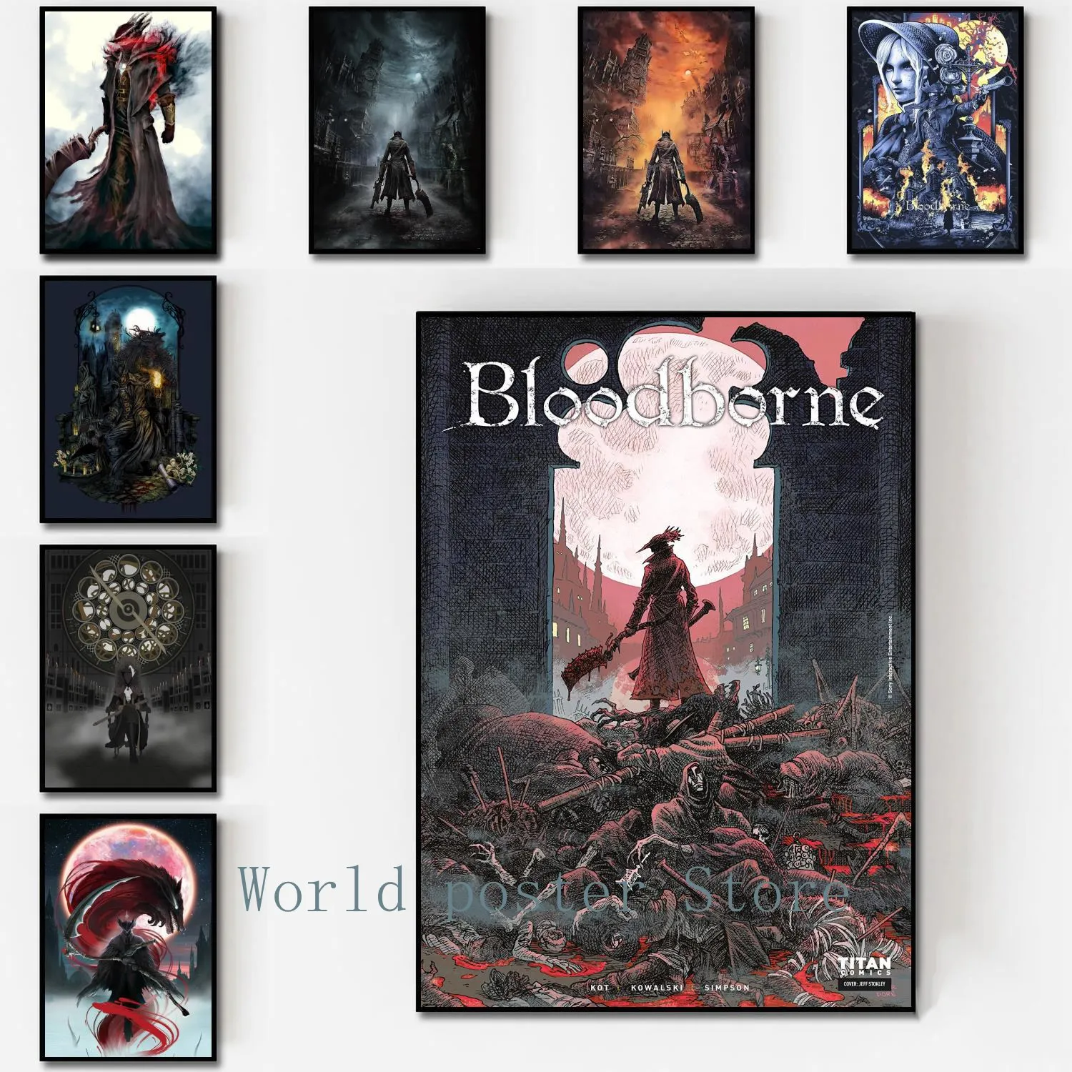 Gioco Anime Bloodborne Poster Size24 "X 36" Canvas Wall Art Prints Poster Photo Picture Painting Poster Room Decor Home Decorativo
