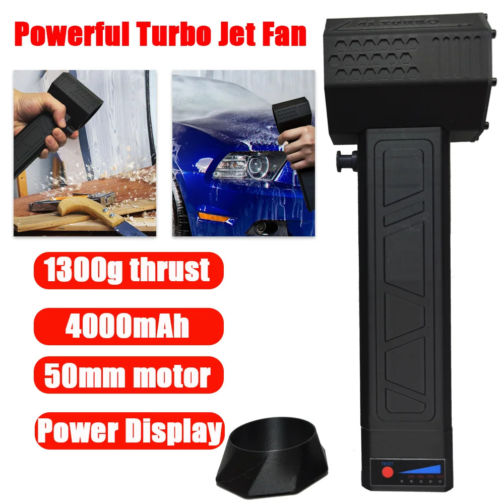 500W Max Turbo Jet Fan Motore Brushless Superstrong Potente Ventilatore Per Condotto Ad Alta Velocità Palmare 50Mm 4000Mah
