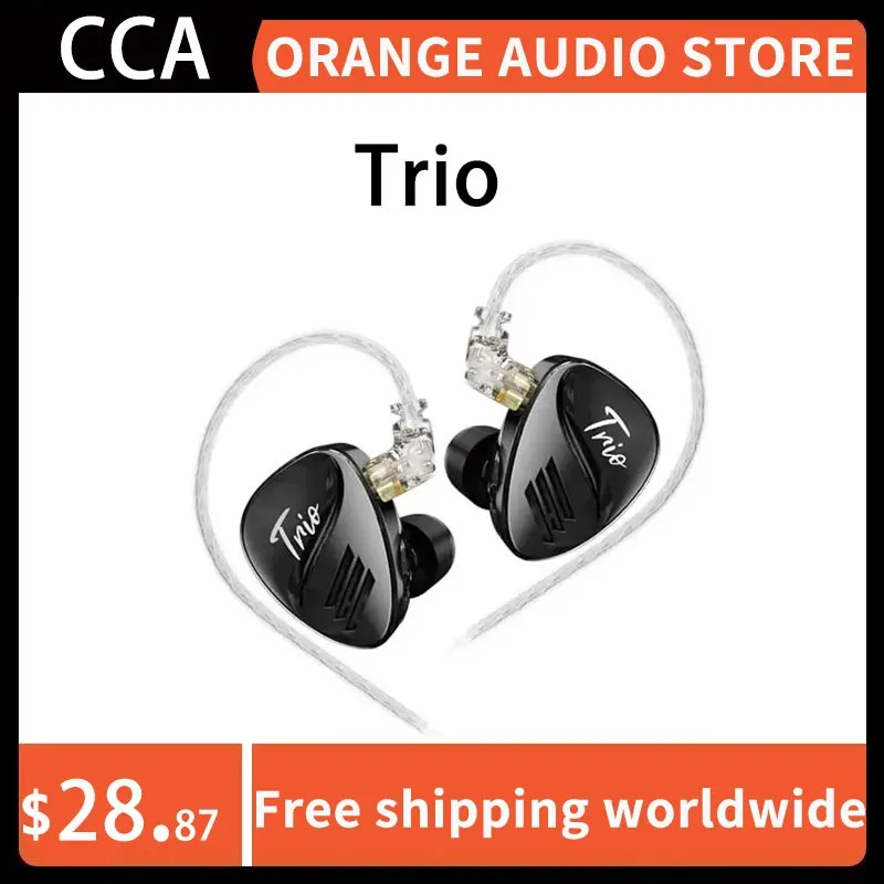 Cca Trio Hybrid Iem Hifi Auricolari Cuffie Cablate 3Dd Con Cavo Rimovibile Monitor Auricolare Regolazione Interruttore Auricolare