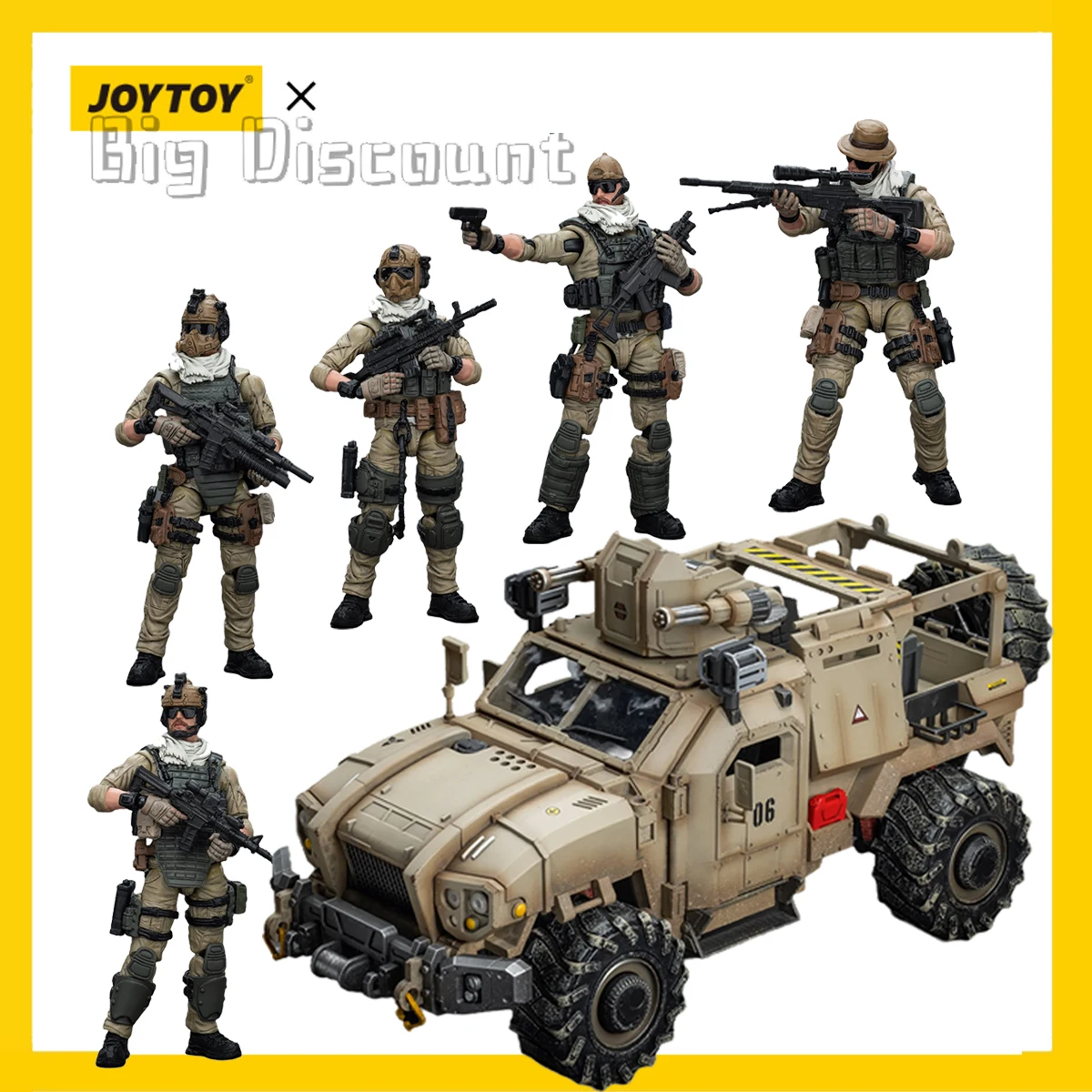 [Pre-Ordine] Joy Toy 1/18 Hardcore Cold6Pcs 1/18 Action Figures U.S.Army Delta Assault Squad Blindato Auto Anime Modello Militare