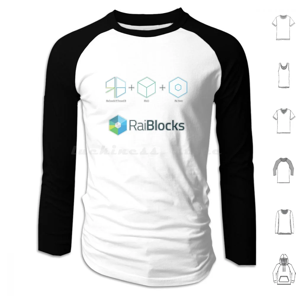 Raiblocks Xrb Felpa Con Cappuccio In Cotone Manica Lunga Nano Xrb Rai Raiblocks Raiblock Crypto Currency Criptovaluta Btc Bitcoin Ethereum