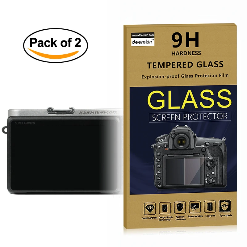 2X Self-Adesivo 0.3Mm Glass Lcd Screen Protector Per Samsung Nx3000 Smart Camera