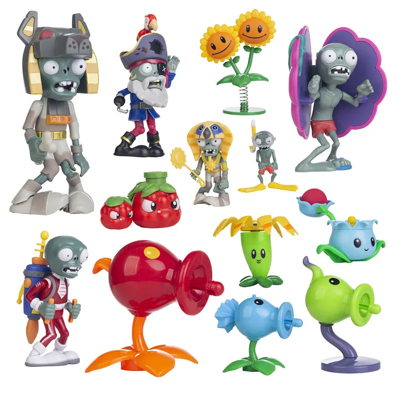 Piante Vs Zombie Anime Figure Ostacolo Pirate Zombie Peashooter Colla Dura Gomma Morbida Action Figure Modello Battle Game Gift