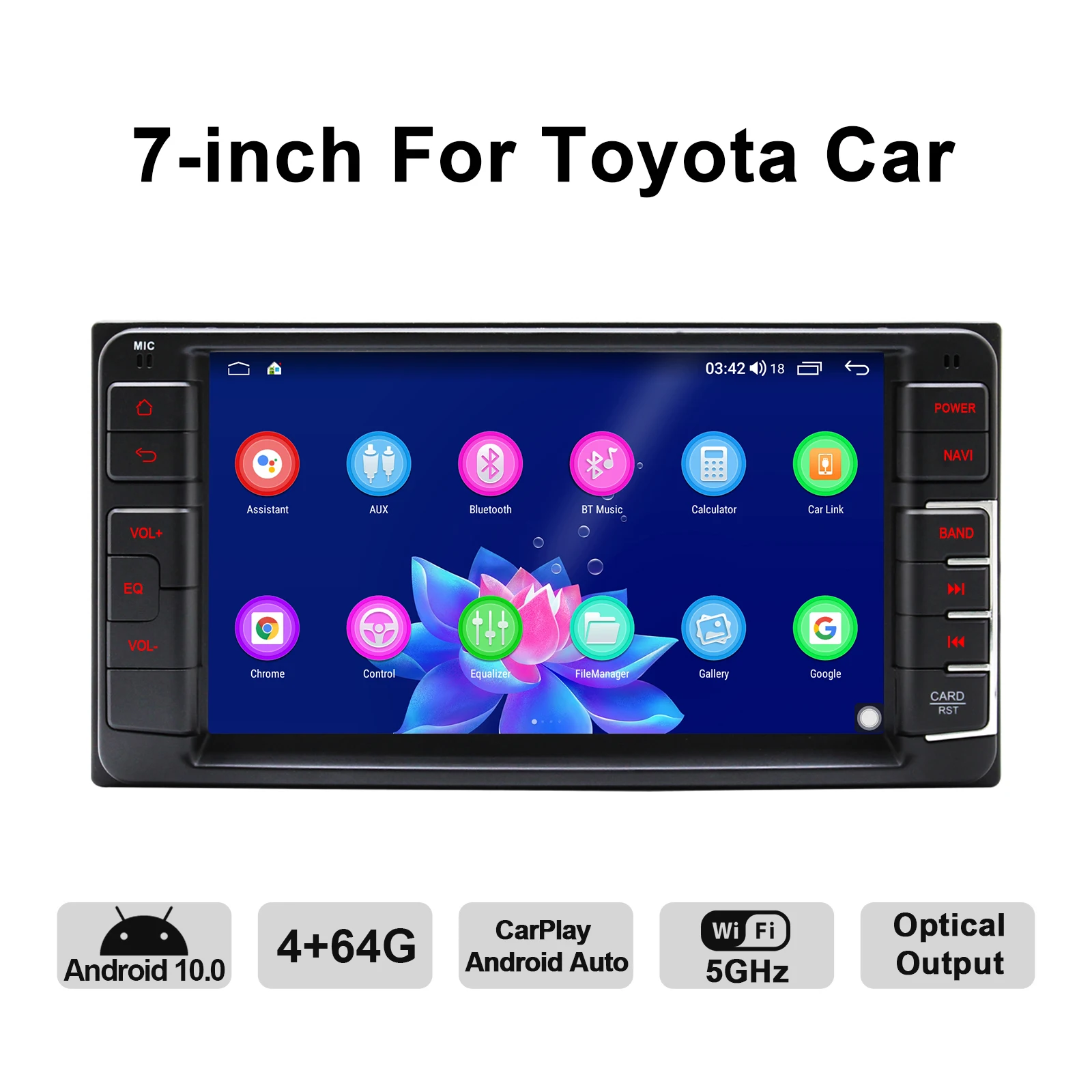Autoradio Da 7 Pollici 2 Din Gps Android 10 Car Stereo Multimedia Player Autoradio Carplay Cassette Universale Per Toyota Car Bluetooth
