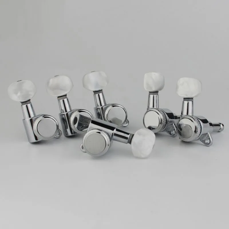 Nuovo Chrome Di Colore Argenteo Chitarra Locking Tuners Chitarra Pirolo Machine Head