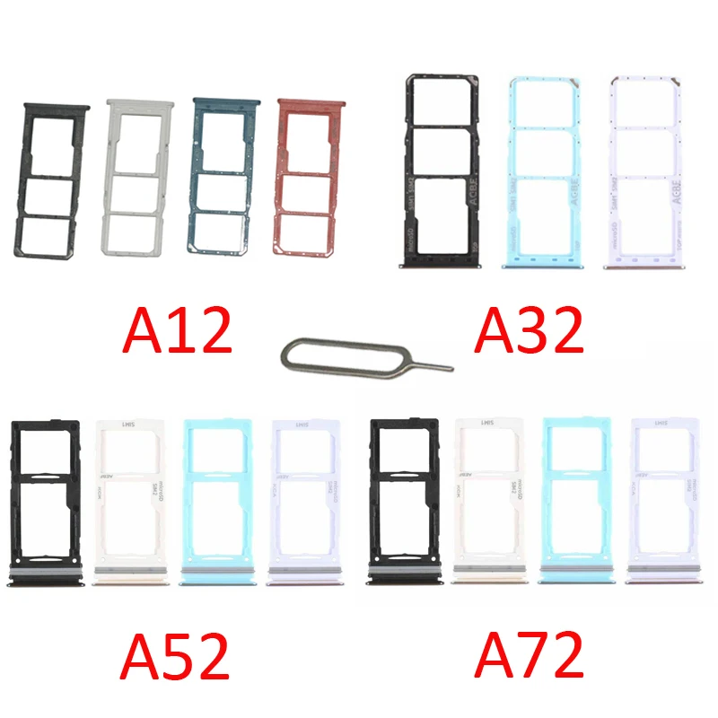 Vassoio Della Scheda Sd Sim Del Telefono Per Samsung Galaxy A12 A32 A52 A72 4G 5G Nuovo Telefono Originale Sim Chip Holder Slot Adapter Parte Del Cass