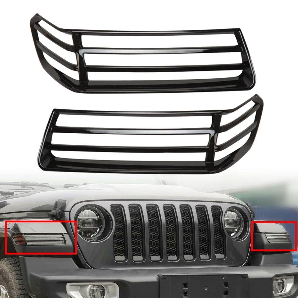 2Pcs Car Front Wheel Sopracciglio Light Decor Cover Trim Per Jeep Wrangler Jl 2018 2019 2020