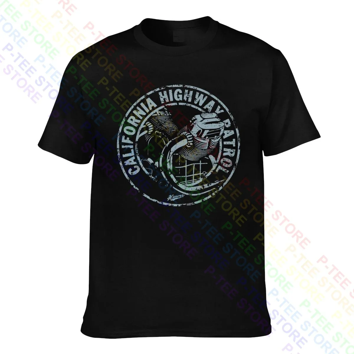 California Highway Patrol Schwarz Moto Guzzi Motorrad T-Shirt Tee Shirt Top Premium