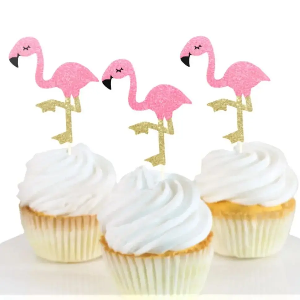 24 Pezzi Flamingo Cupcake Topper, Flamingo Pick, Aloha Tropical Theme, Flamingo Addio Al Nubilato, Flamingo Baby Show