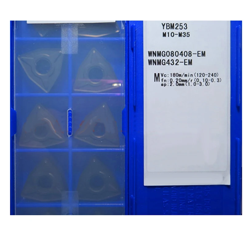 Wnmg 080408 Inserti In Metallo Duro Wnmg080408-Em Wnmg080412 Wnmg080404-Em Ybm253 Wnmg060404 Wnmg060408-Em Per Cutter In Acciaio Inox
