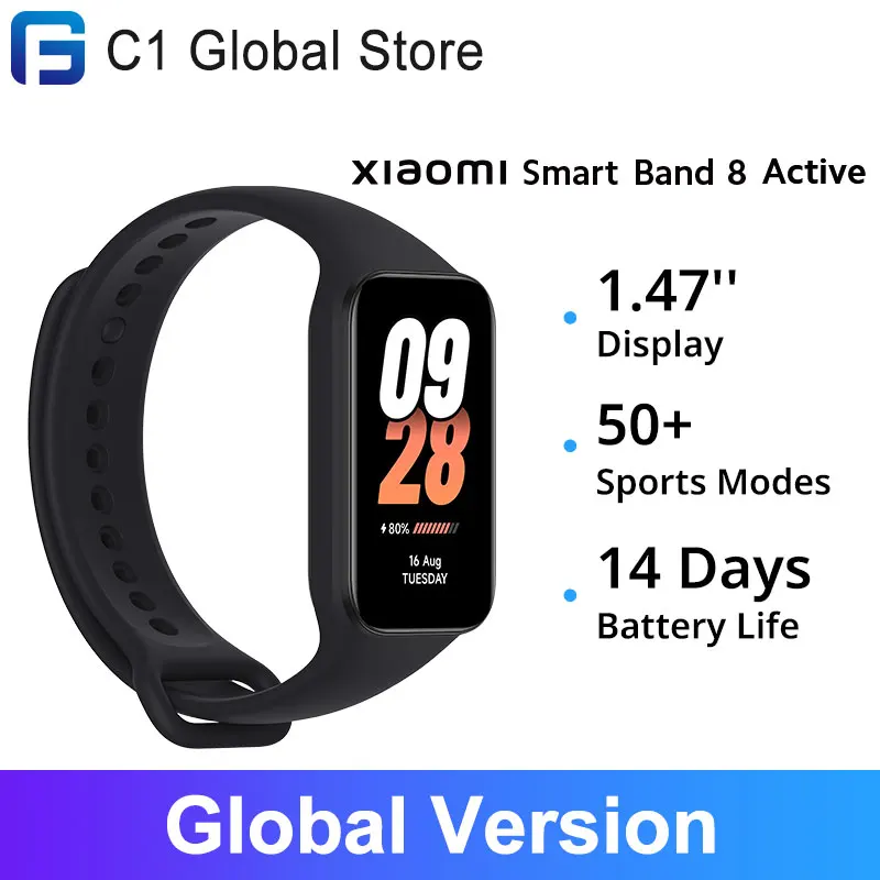 Versione Globale Xiaomi Smart Band 8 Cardiofrequenzimetro Impermeabile Attivo 50 + Modalità Sportive Display Da 1.47 "5Atm