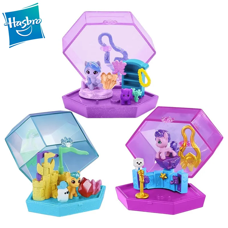 Y My Little Pony Mini World Magic Crystal Portachiavi Hitch Trailblazer Izzy Moonbow Pipp Petali Anime Figure Action Toys Gif
