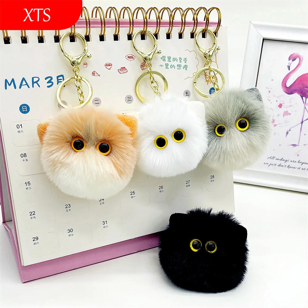 Fancy & Fantasy Fur Pom Pom Portachiavi Fluffy Bunny Portachiavi Chaveiro Faux Cat Hair Bulb Bag Car Ornament Fur Ball Portachiavi