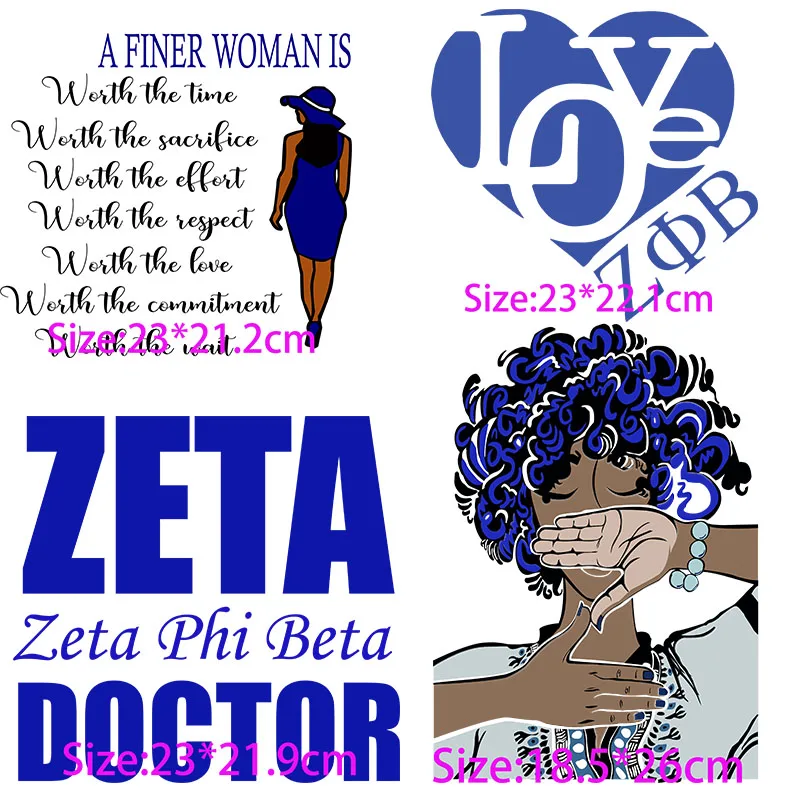 Plastisol Heat Transfer Label Zeta Phi Beta Life Educated Fine Womanhood Zob 1920 Afro Straight Out 1914 Royalty Dtf Print