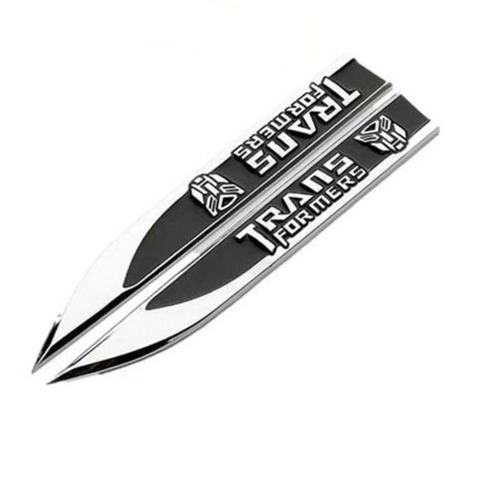 1 Pair Metal Autobot Side Wing Emblem Badge Sticker Car Body Fender Decals