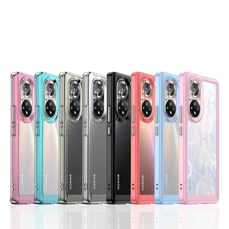Per Honor 50 Case Honor 50 Pro Cover Colorato Soft Edge Silicone Trasparente Antiurto Paraurti Honor 50 60 70 Pro X8 X9 X30 X30I