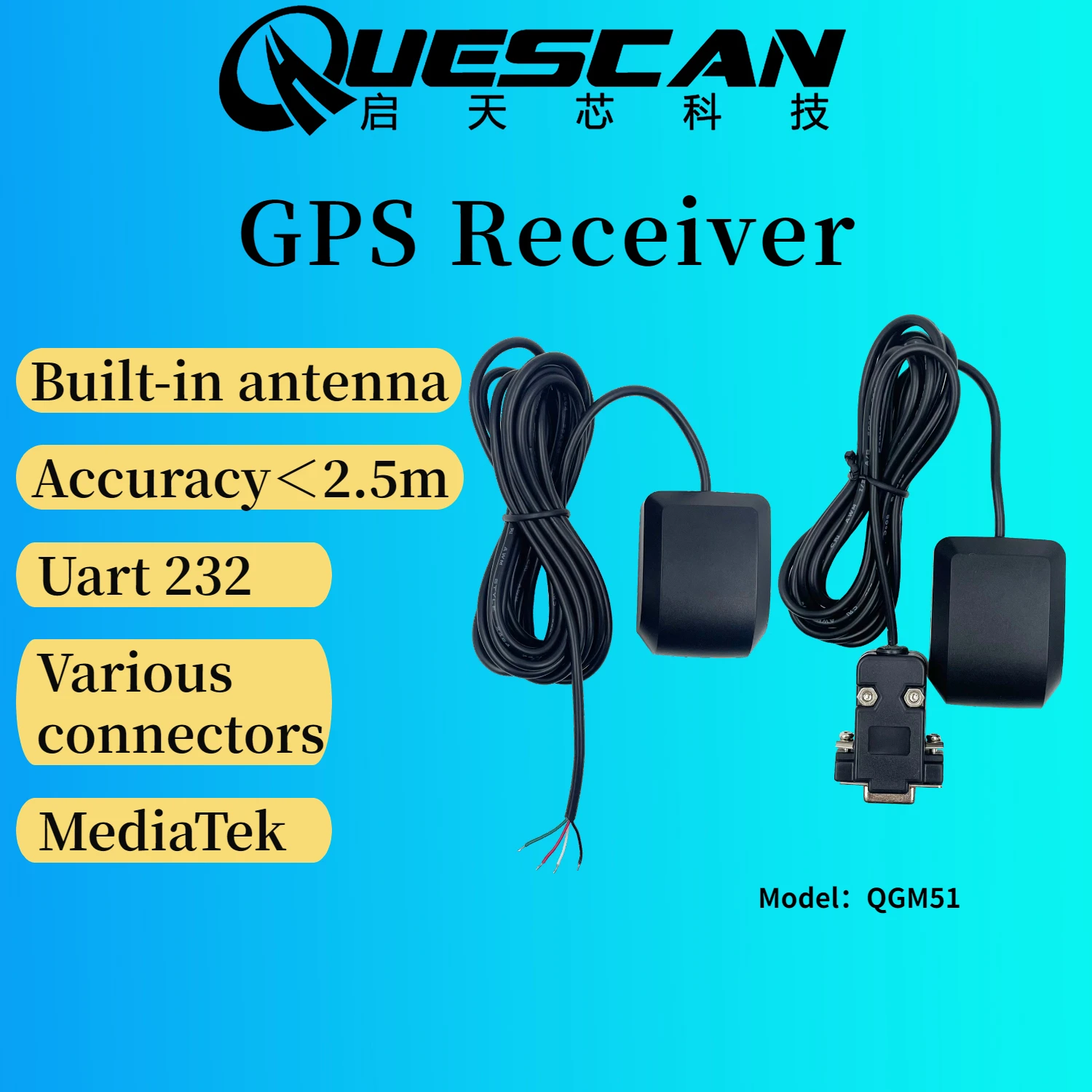 Ricevitore Gps 3.3-5V Rs232 Nmea 0183 Antenna Db9 Modulo Antenna Per Navigazione Veicolare Gps Marino, 9600Bps, Protocollo Nmea0183, 1Hz
