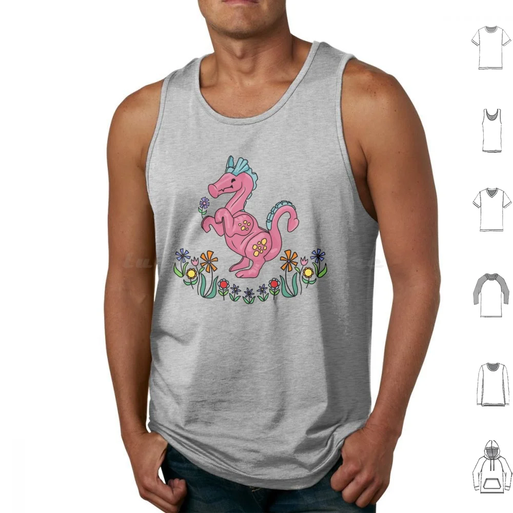 Happy Little Pink Dragon Embroiding Flowers Canotte Print Cotton What A Wonderful World Louis Scatto Song Cute Pink