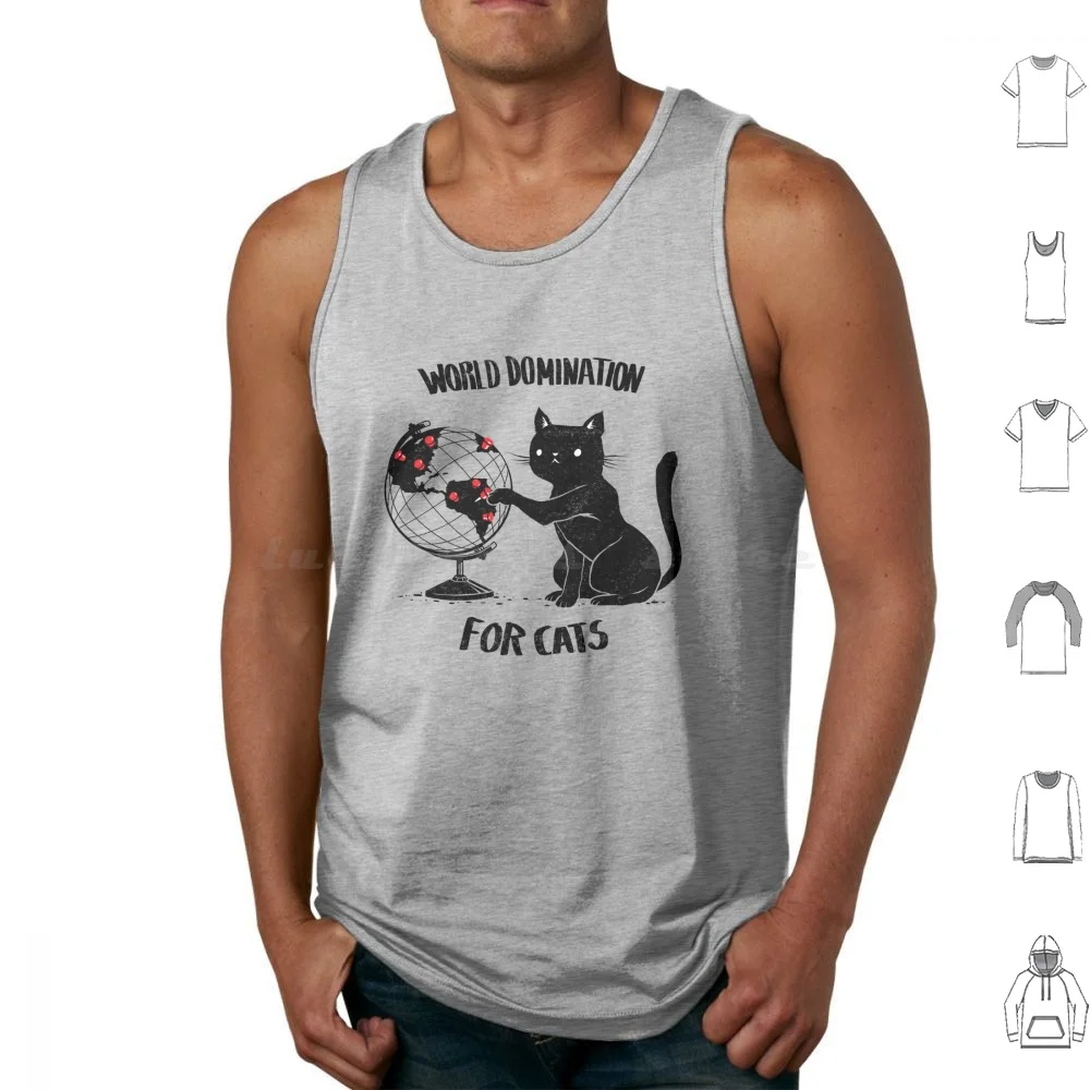 World Domination For Cats Canotte Gilet Senza Maniche World Domination For Cats World Domination Gatti Animali Kitten Kitty Cat