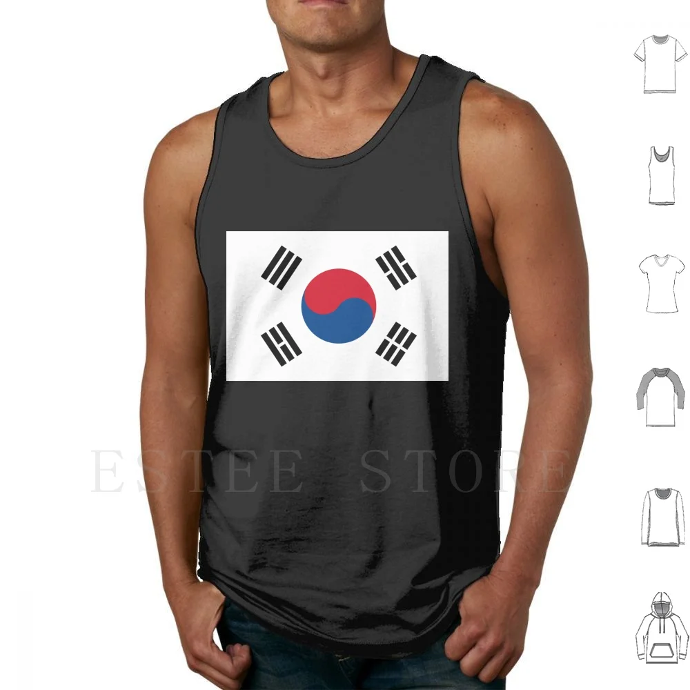 Canottiere Bandiera Corea Del Sud Canottiera Senza Maniche Bandiera Corea Del Sud Paese Mondo Moda Uomo Donna Tendenze Tendenze Hipster