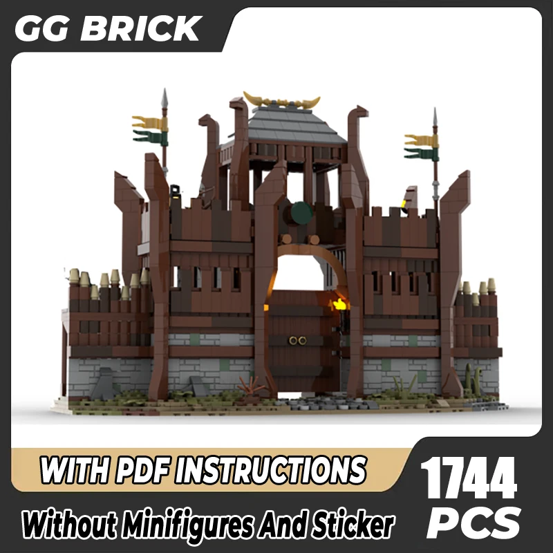 Magical Rings Movie Moc Building Blocks Gates Of Edoras Model Technology Bricks Fai Da Te Medievale Tempi Lotr Castle Toys
