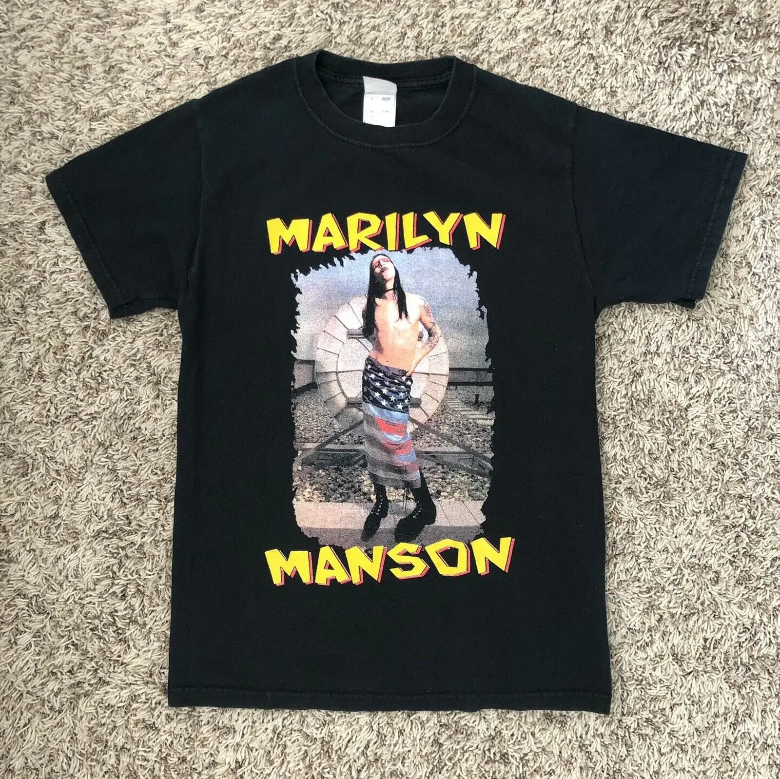 Maglietta Vintage Marilyn Manson Small 00S Parcheggio Tee Anticristo Superstar