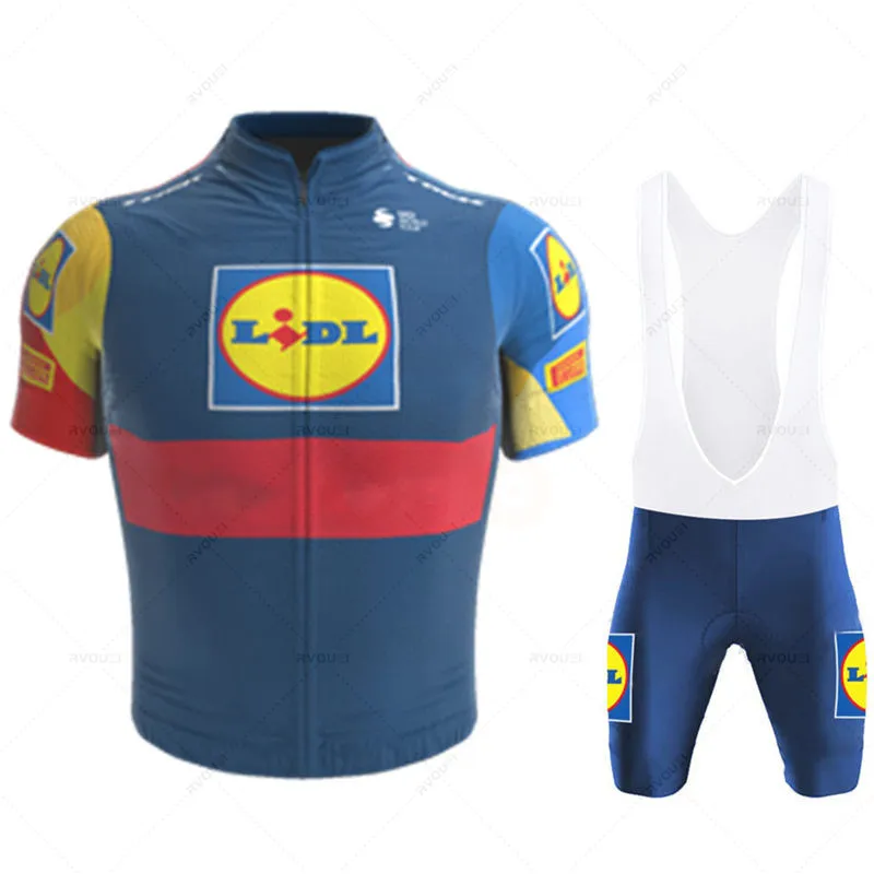 France Lidl Team Cycling Jersey Set Estate Manica Corta Traspirante Mtb Bike Abbigliamento Da Ciclismo Maillot Ropa Ciclismo Uniforme Suit