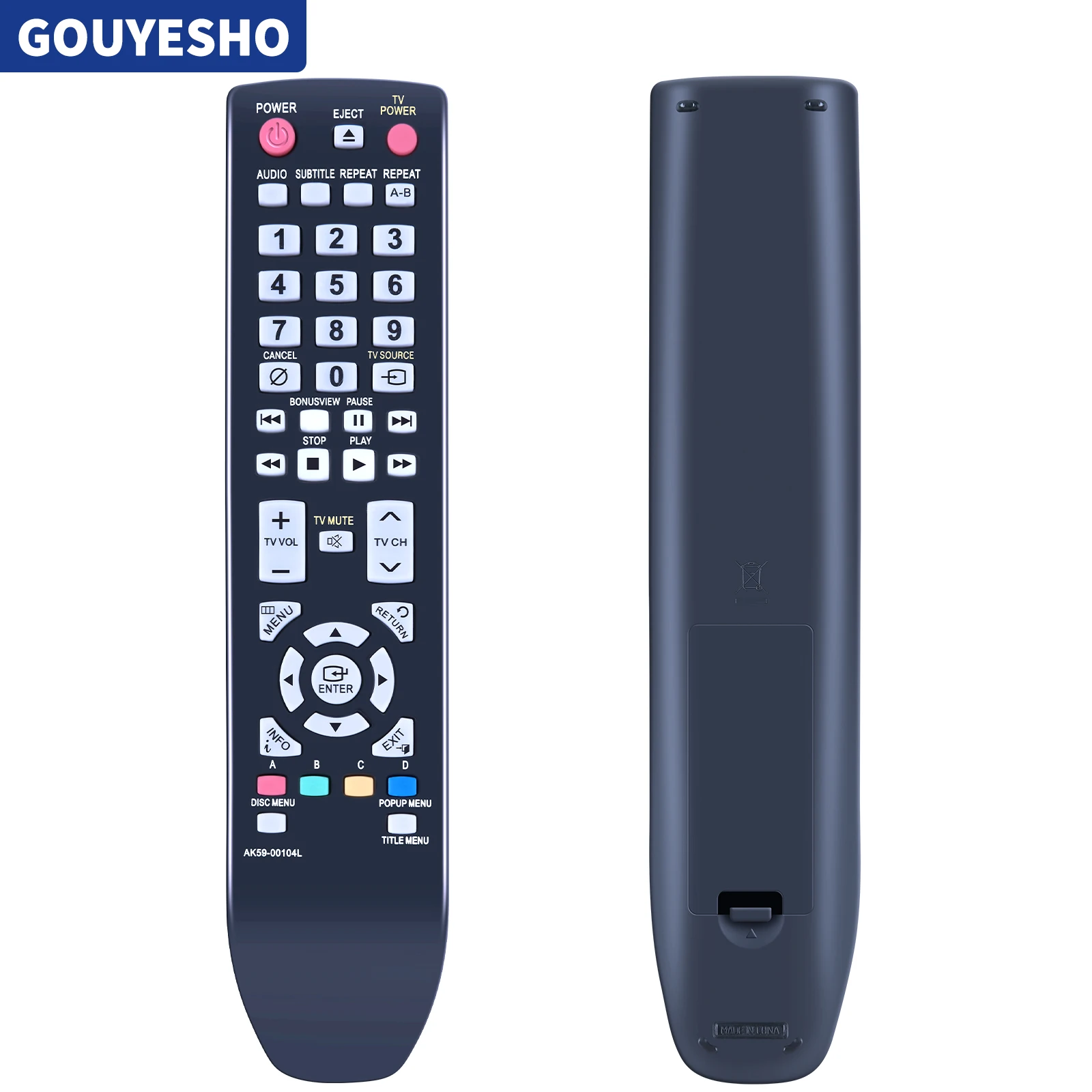 Nuovo Telecomando Per Samsung Bd-P1600M Bd-P1620 Bd-P1620A Bd-P1650 Bd-P1650A Bd-P3600 Bd-P3600A Ak59-00104L Lettore Dvd Blu-Ray