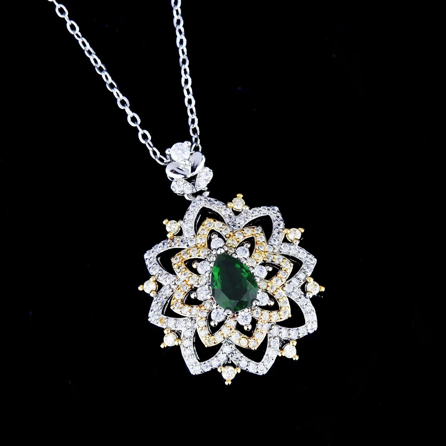 Collana Multi Oro 18 Carati Per Donna Diamante Smeraldo Naturale Con Pendenti Con Diamanti Gioielli Anillos De Bizuteria Anillos Gemstone